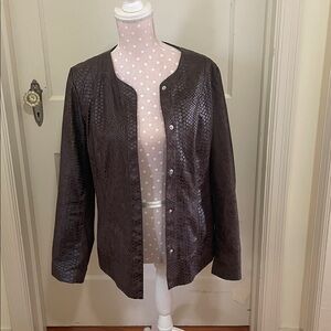 Dana Buchman button up snake print jacket